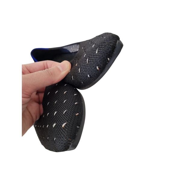 Rothy's The Point Ivory Dot Womens 5 Black Polka Dot Knit Ballet Flats Shoes - Picture 4 of 7